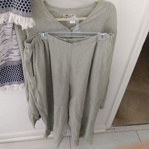 Flax button down shirt with pants